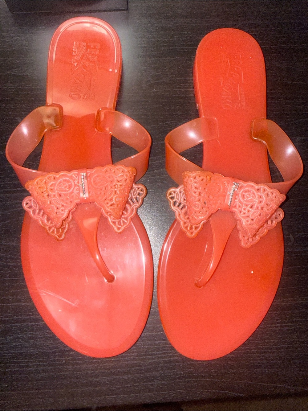 Women's Blush Bow Jelly Thong Sandals - Ferragamo
